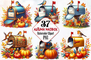 Autumn Mailbox Sublimation Clipart, an Animal Illustration by LaijuAkter