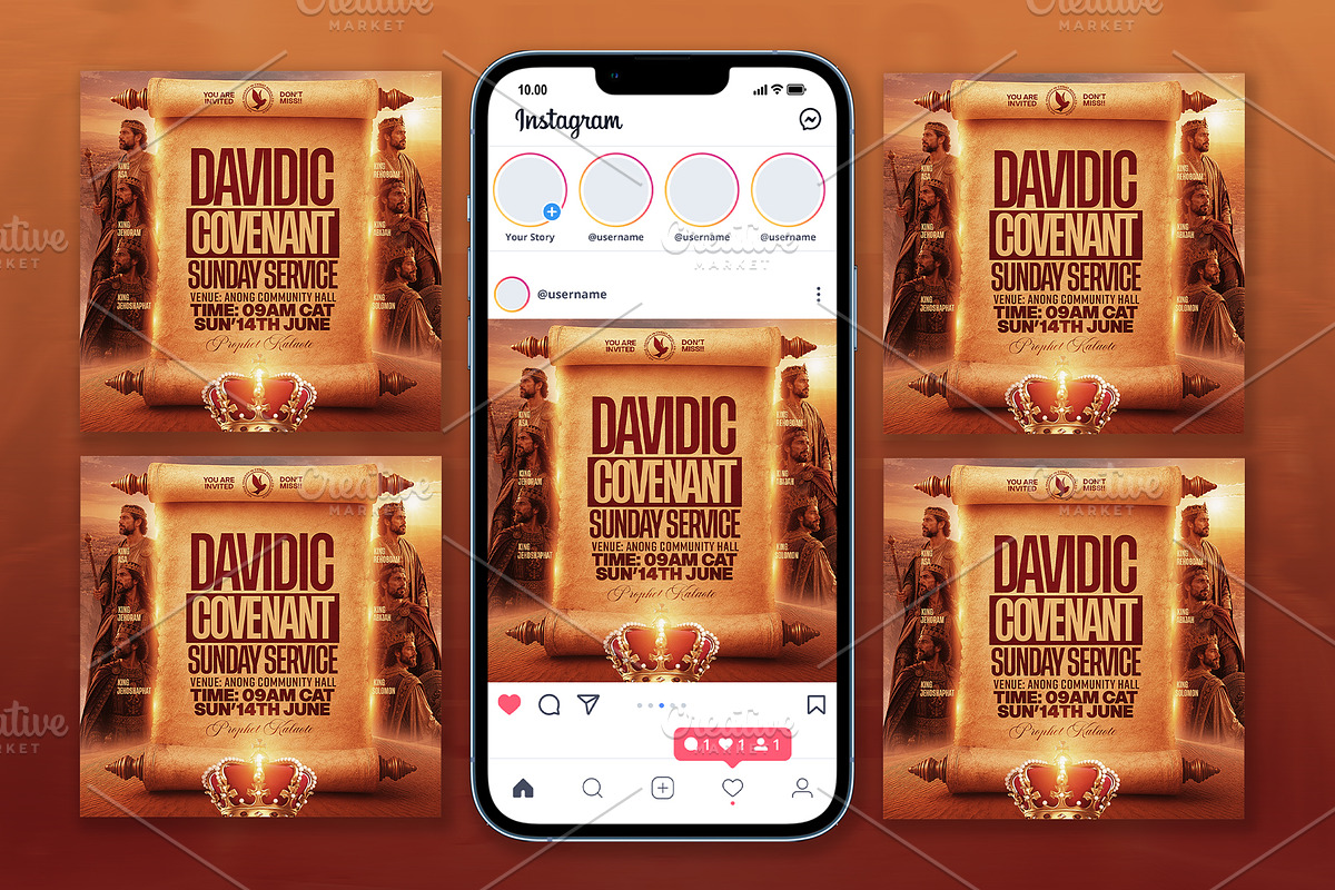Davidic Covenant Church Flyer Templa, a Social Media Template by church flyer templates (Photo 9 of 10)
