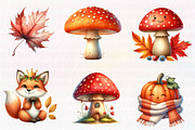 Kawaii Cozy Fall Autumn Clipart, an Illustration by CreationArt (Thumbnail 2 of 5)