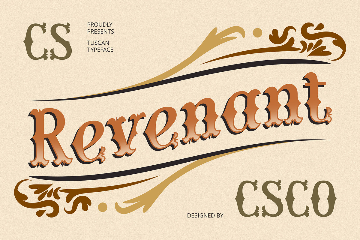 CS Revenant – Tuscan Font, a Sans Serif Font by Craft Supply Co. (Photo 1 of 8)