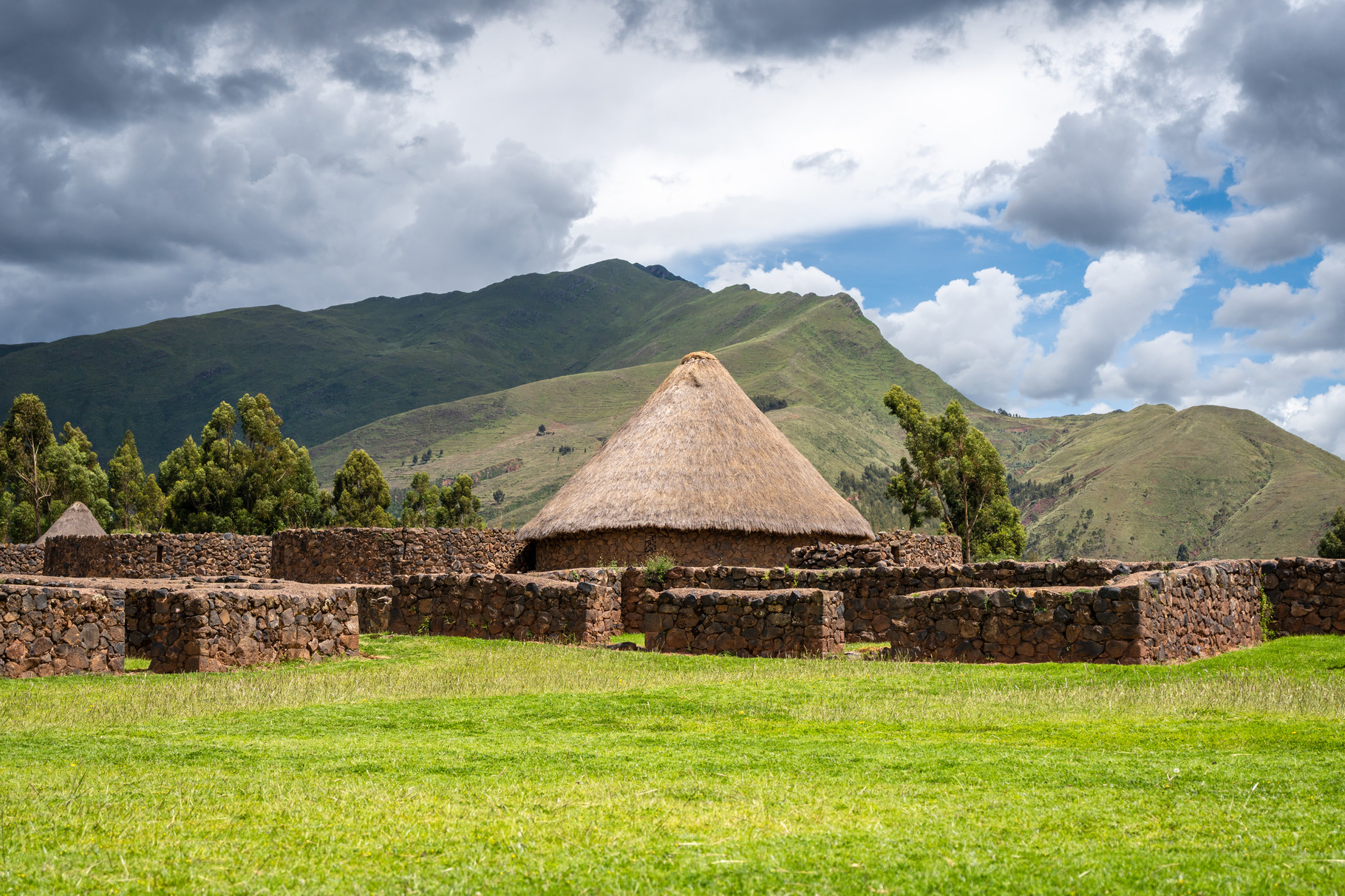 Traditional Thatched-Roof Hut at the Archaeological Site of Raqc, an ...
