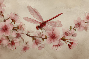 Dragonfly rests on pink flowers, a Photo by Beautiful things