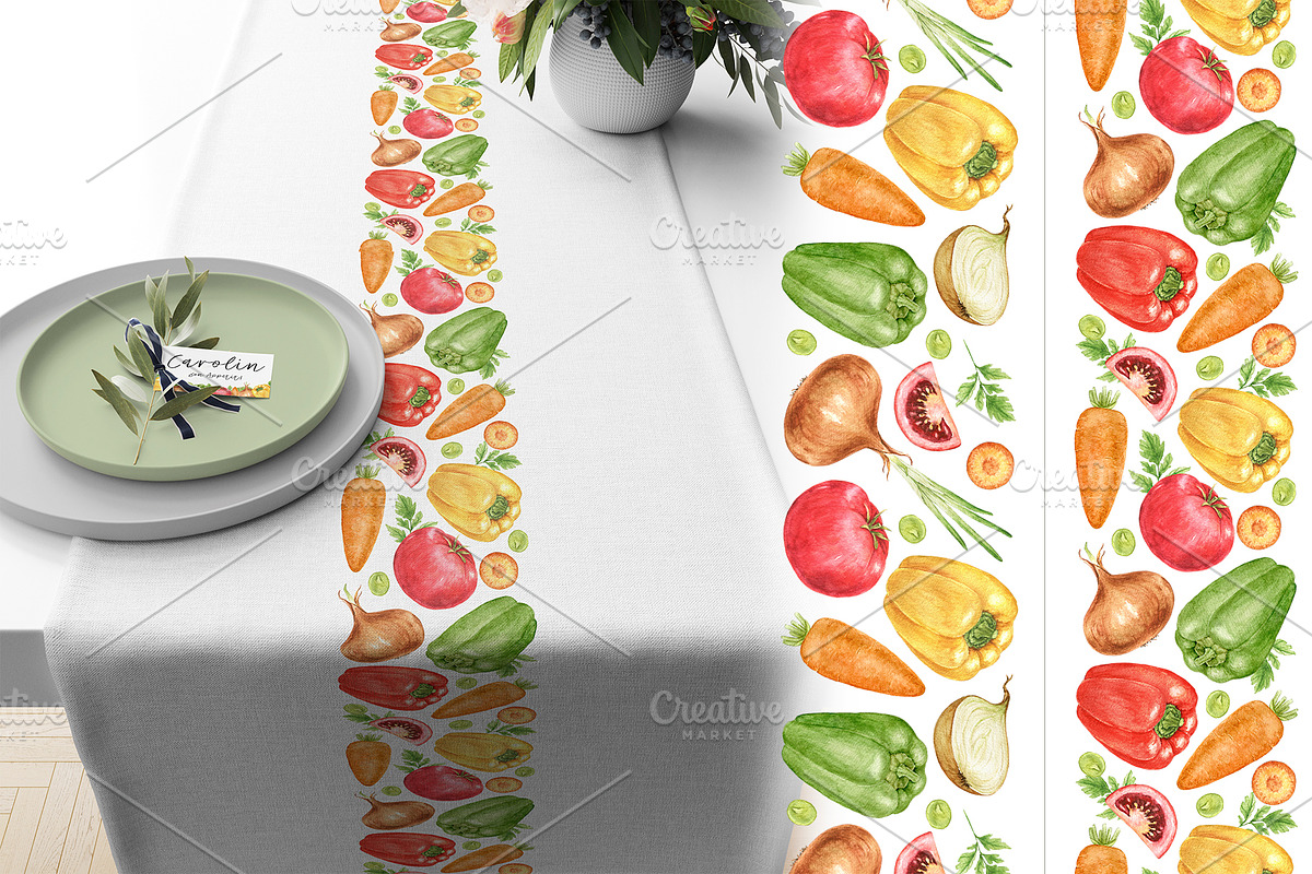 Vegetables Watercolor Clipart, a Food Illustration by Eves_Aquadreams (Photo 5 of 11)