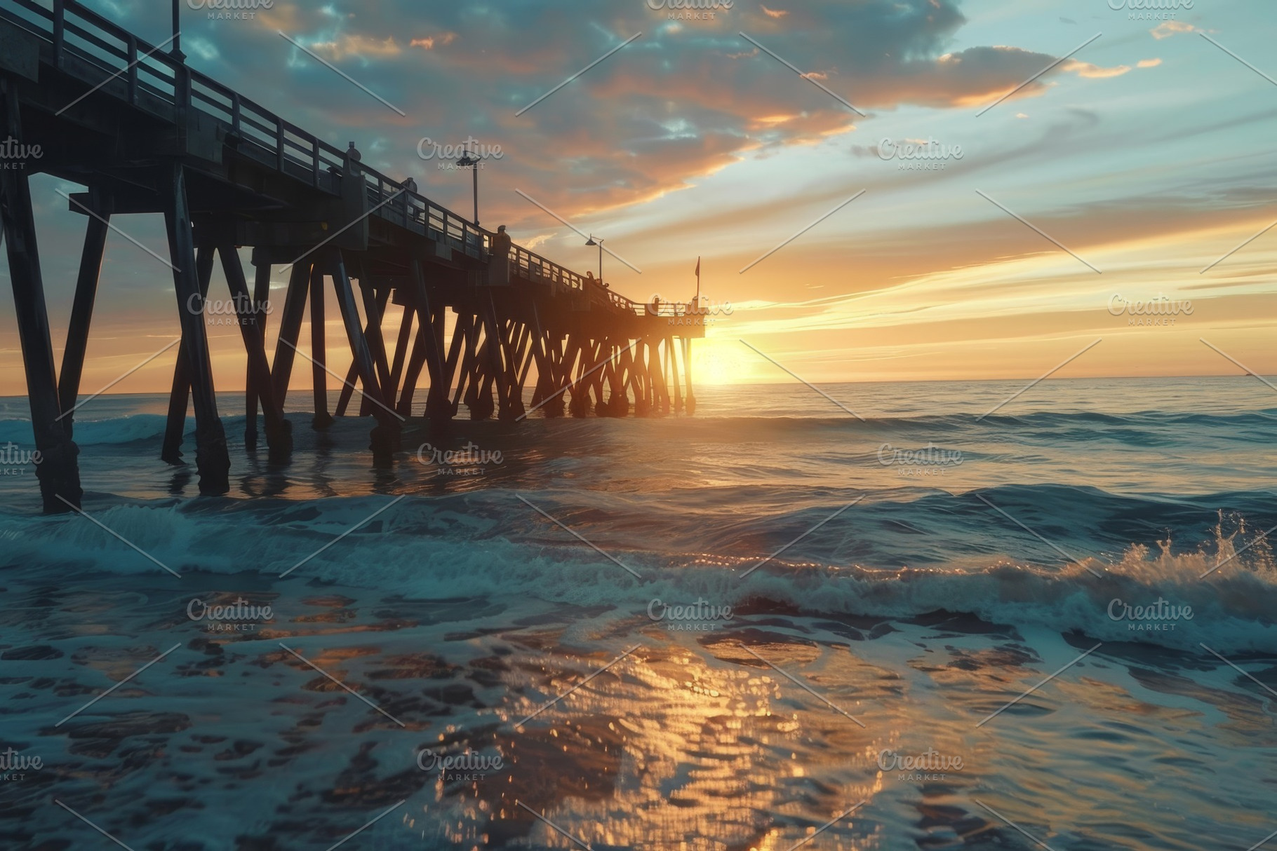 As the sun sets on the horizon, warm, a Photo by Tanuart