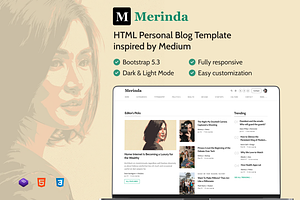Merinda HTML Personal Blog Template, a HTML Template by AliThemes