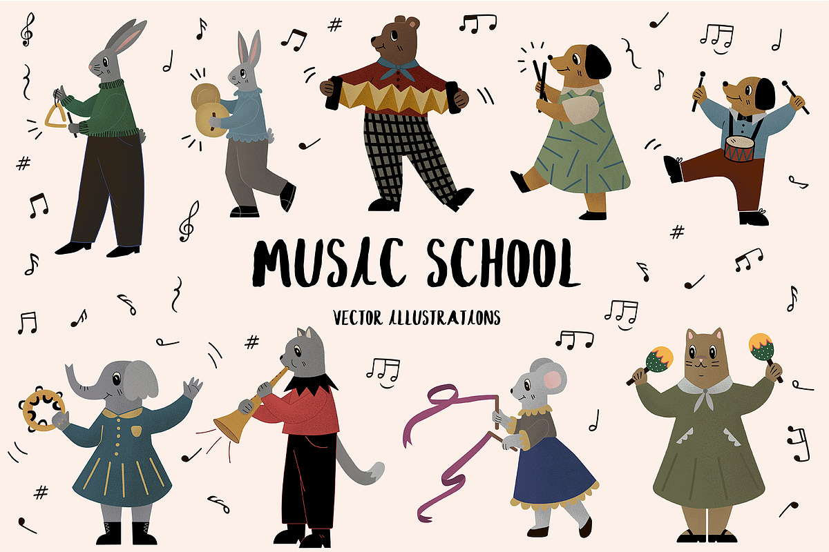 Music school, an Animal Illustration by Mii Lab (Photo 1 of 7)