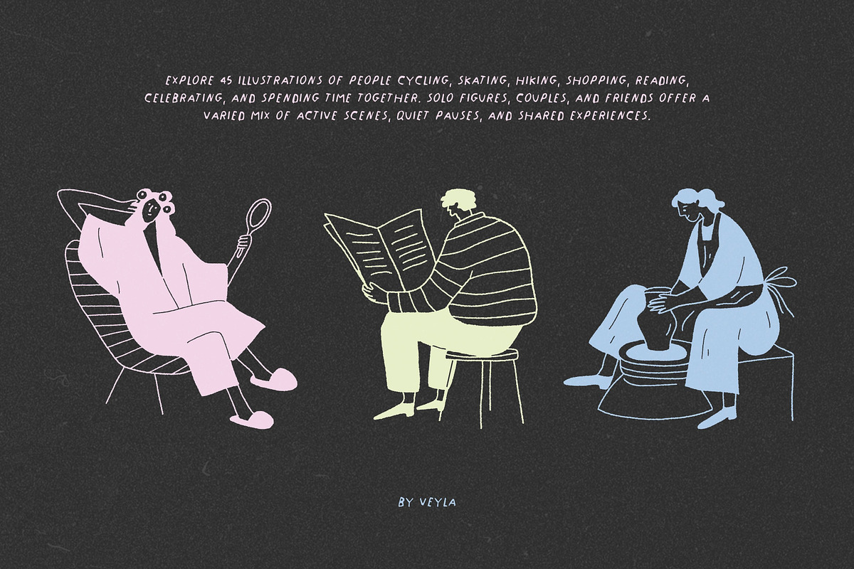 Hello, People! Hand-Drawn Characters, a Person Illustration by Veyla (Photo 3 of 11)