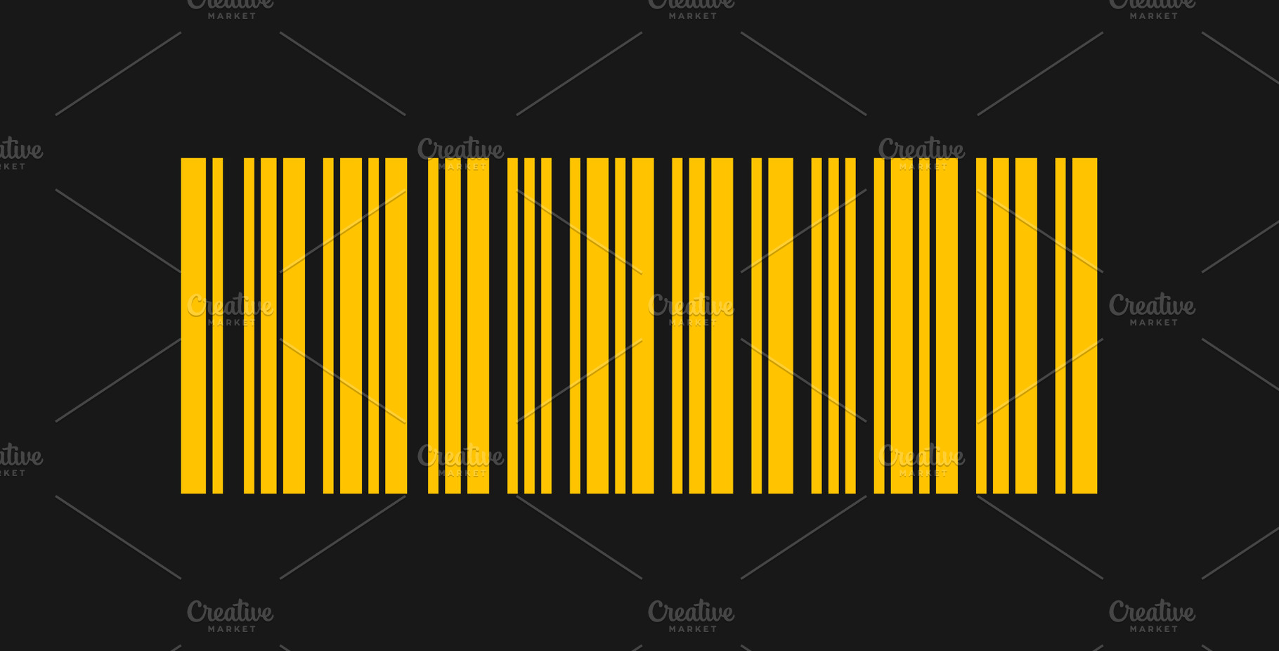 Simple Yellow barcode on black, a Business Photo by Ales Munt