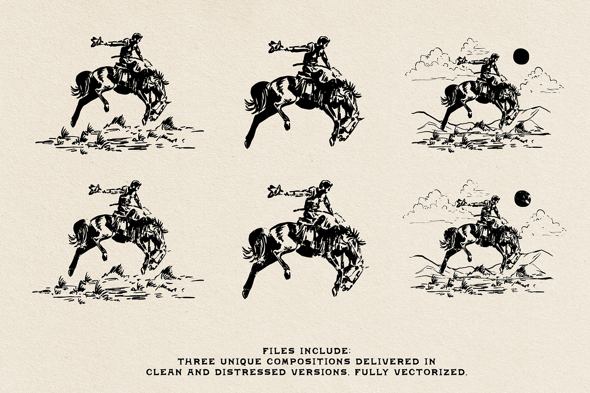 Wild Western Cowboy Horse Graphic, an Illustration by Antiquaria (Photo 2 of 4)