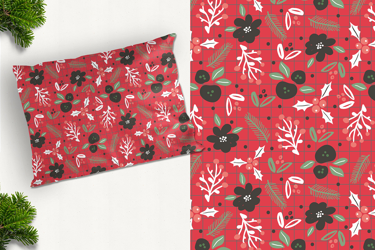 Winter holiday floral patterns, a Pattern Graphic by Cozy pattern shop (Photo 3 of 11)