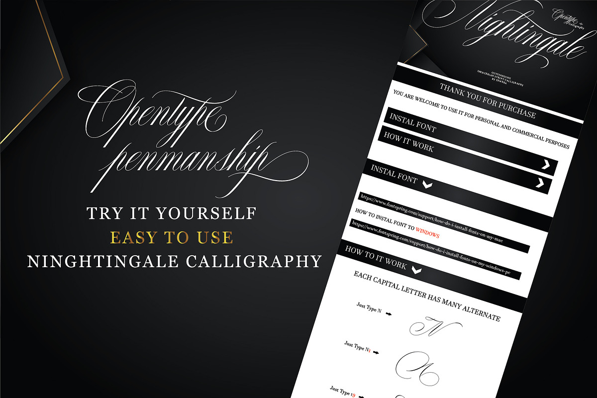 Nightingale, a Script Font by Teweka (Photo 2 of 10)