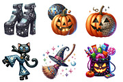 Disco Halloween Clipart, an Illustration by Watercolor design (Thumbnail 2 of 4)