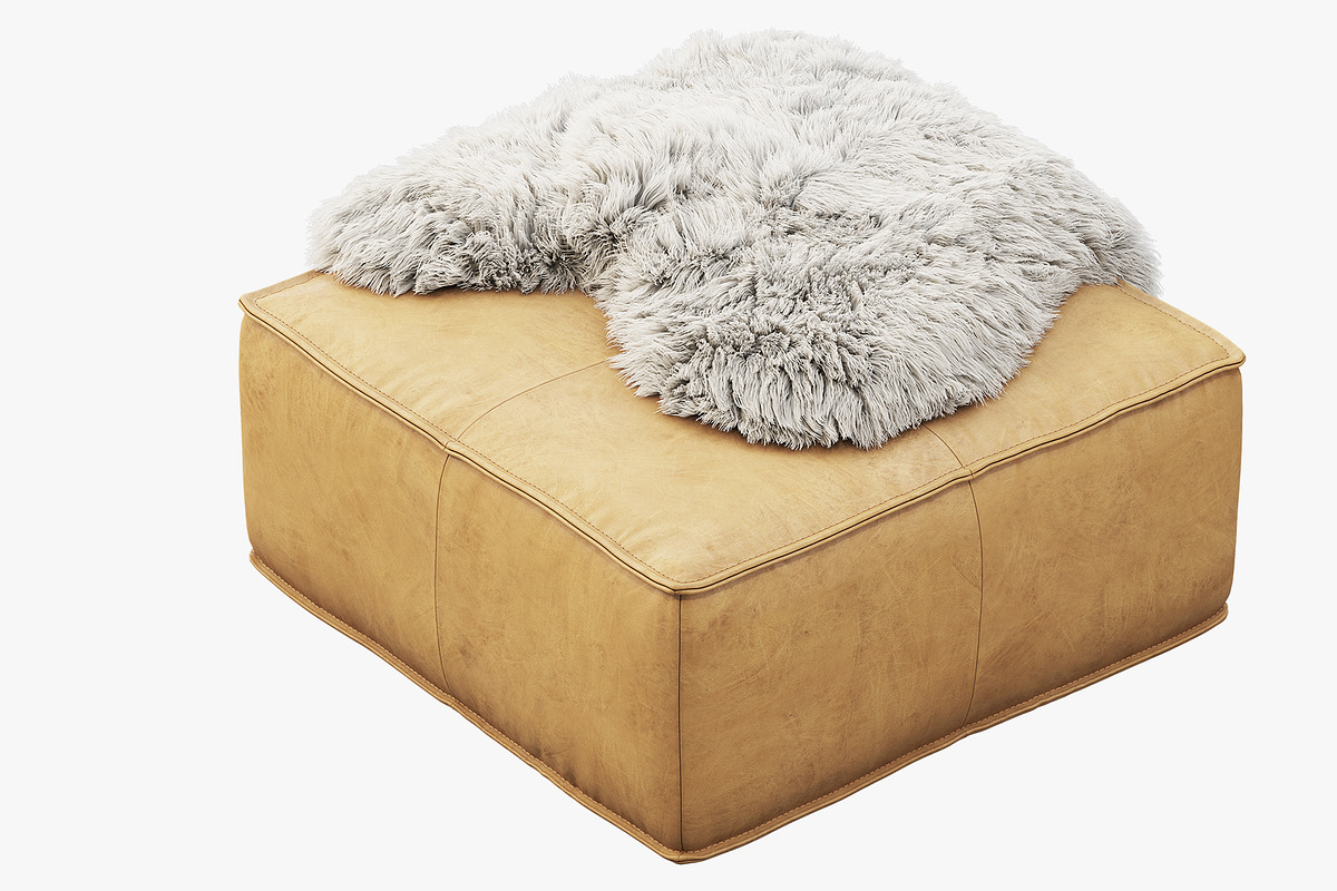 Joybird Lyle Leather Ottoman, a Furniture 3D Model by 3dmitruk (Photo 20 of 30)