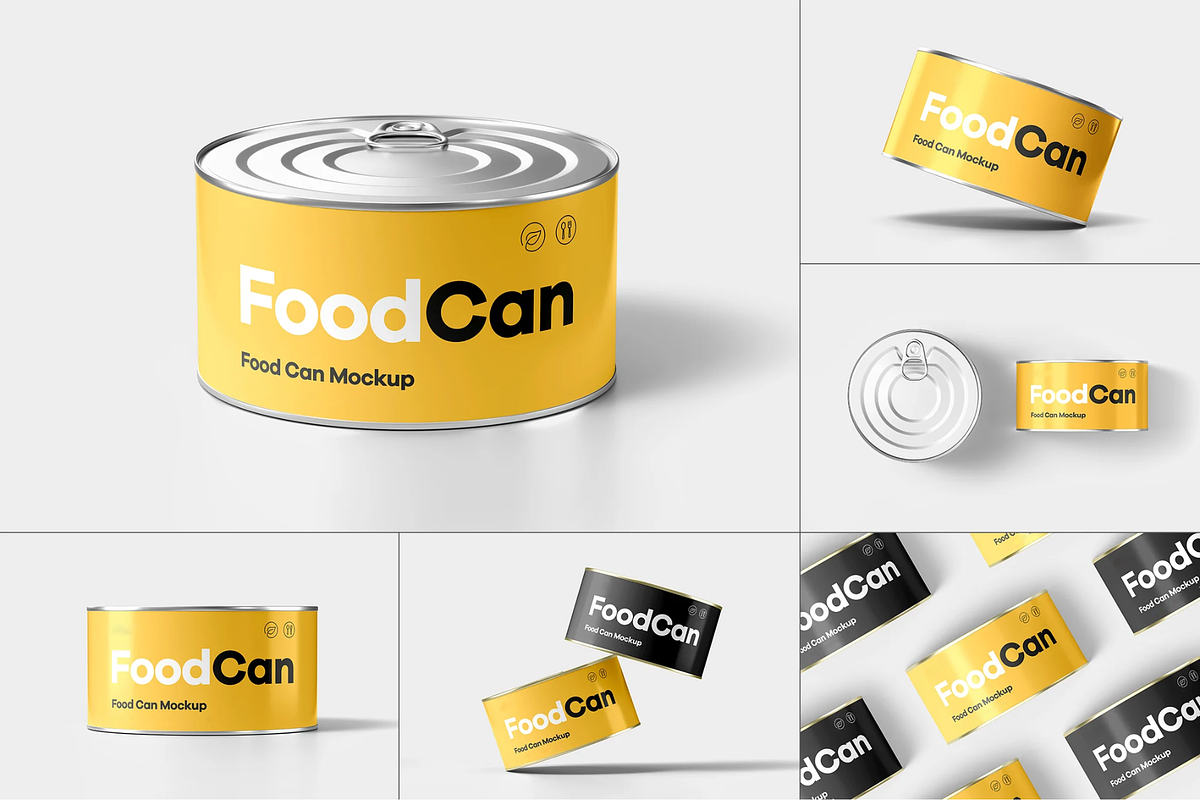 Food Can Mock-up 2, a Packaging Mockup by BLISS DESIGN (Photo 1 of 4)