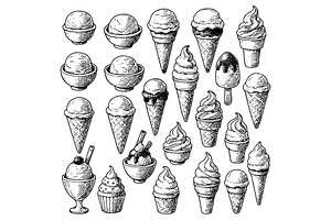 Ice Cream Illustration Set, an Object Graphic by RT Studio