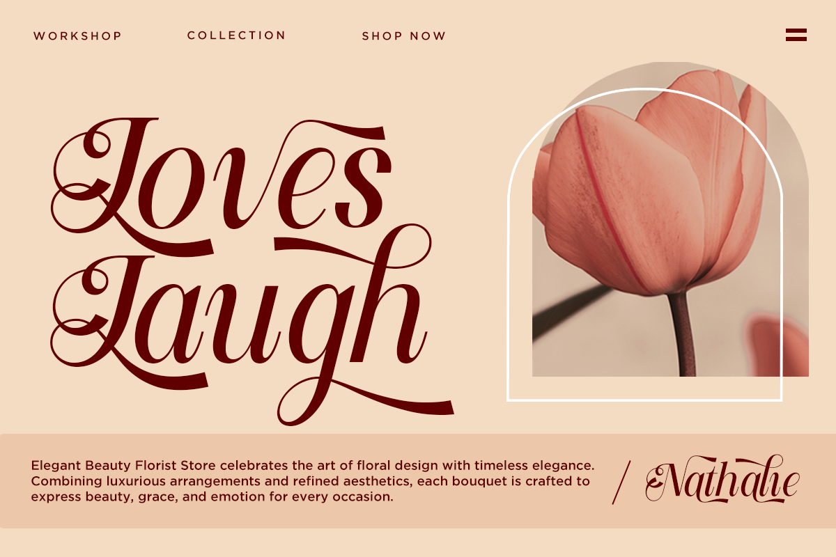 Hasly Roaster - Beauty Italic Font, a Serif Font by RagamKata (Photo 2 of 11)