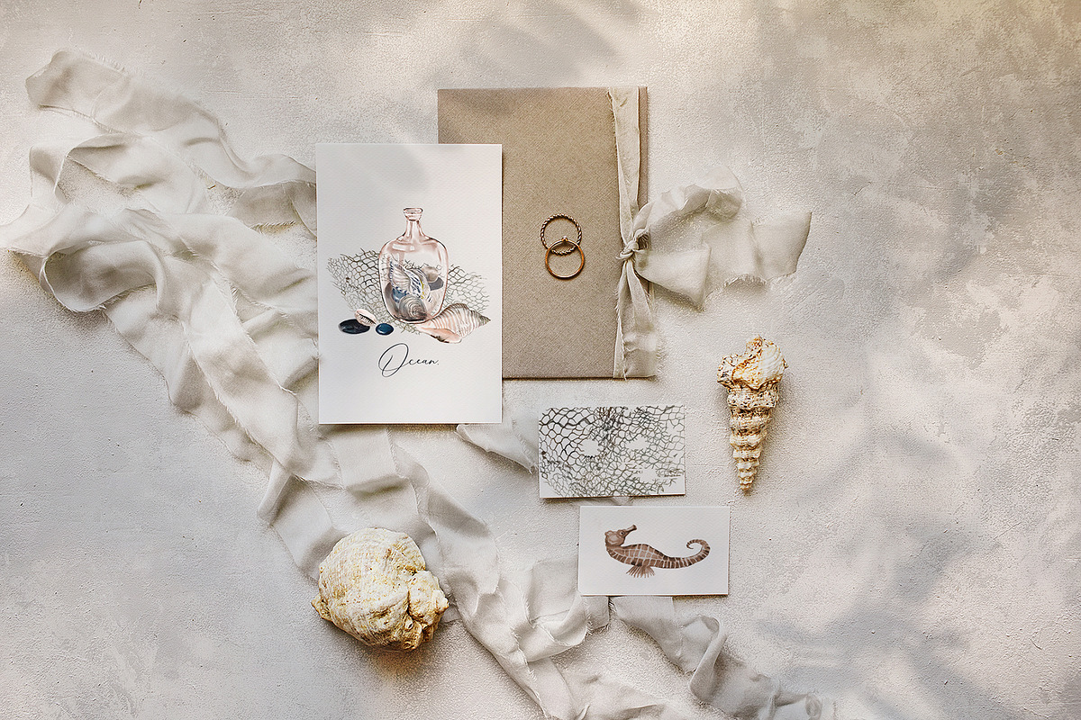 Ocean - Watercolor Nautical Set., a Texture Illustration by Kaleriia (Photo 9 of 10)