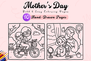 Bold & Easy Mother's Day Coloring, a Seasonal Illustration by Neon Studio
