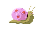 Cute, funny snails set + backgrounds, an Animal Illustration by PaperTrident (Thumbnail 8 of 26)