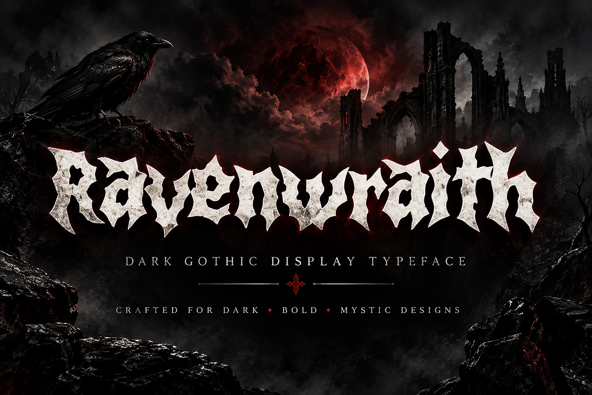 Ravenwraith, a Blackletter Font by Wow Magic (Photo 1 of 4)