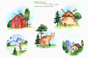 Spring Landscape Watercolor