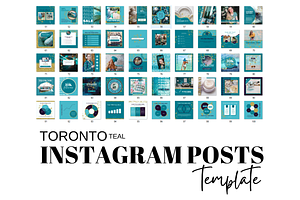 INSTAGRAM TEMPLATE - TEAL AND GOLD