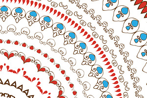 12 Hand drawn lacy flower brushes.