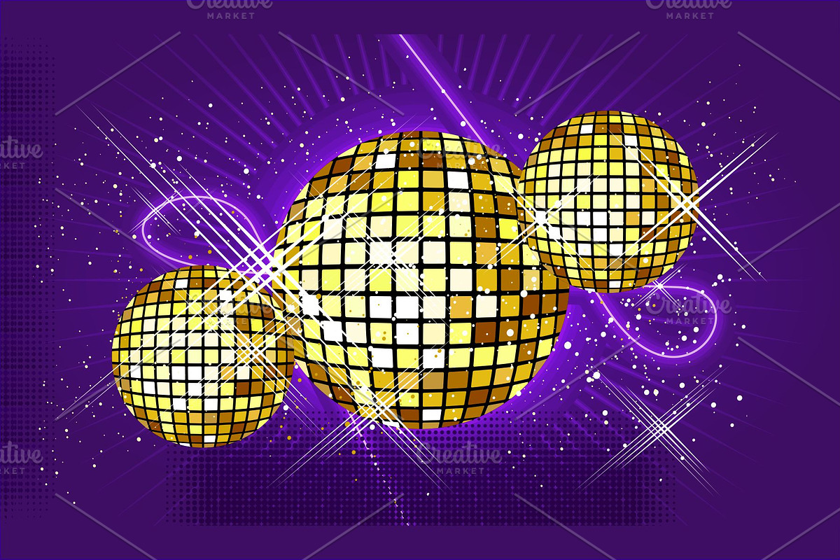 disco ball retro, an Illustration by alena.sipilova