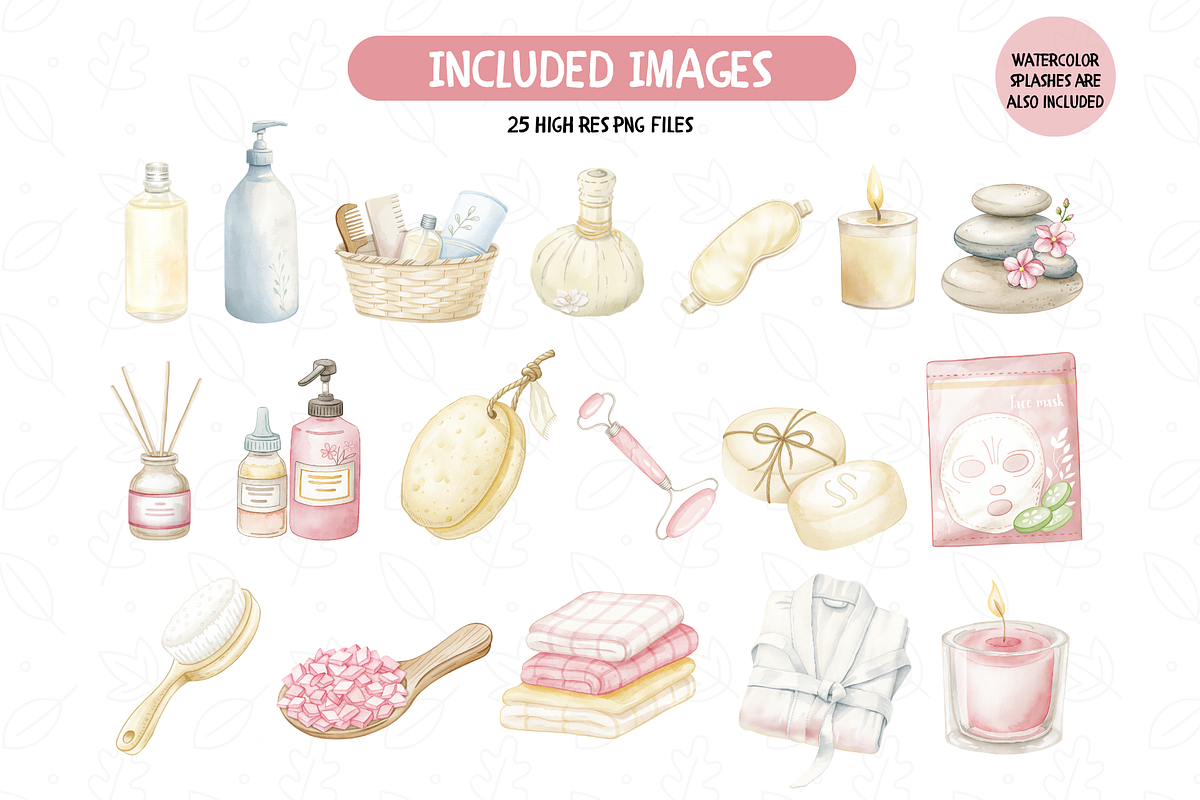 Spa Party Clipart, Beauty Clipart, an Illustration by TatiMockup (Photo 2 of 4)