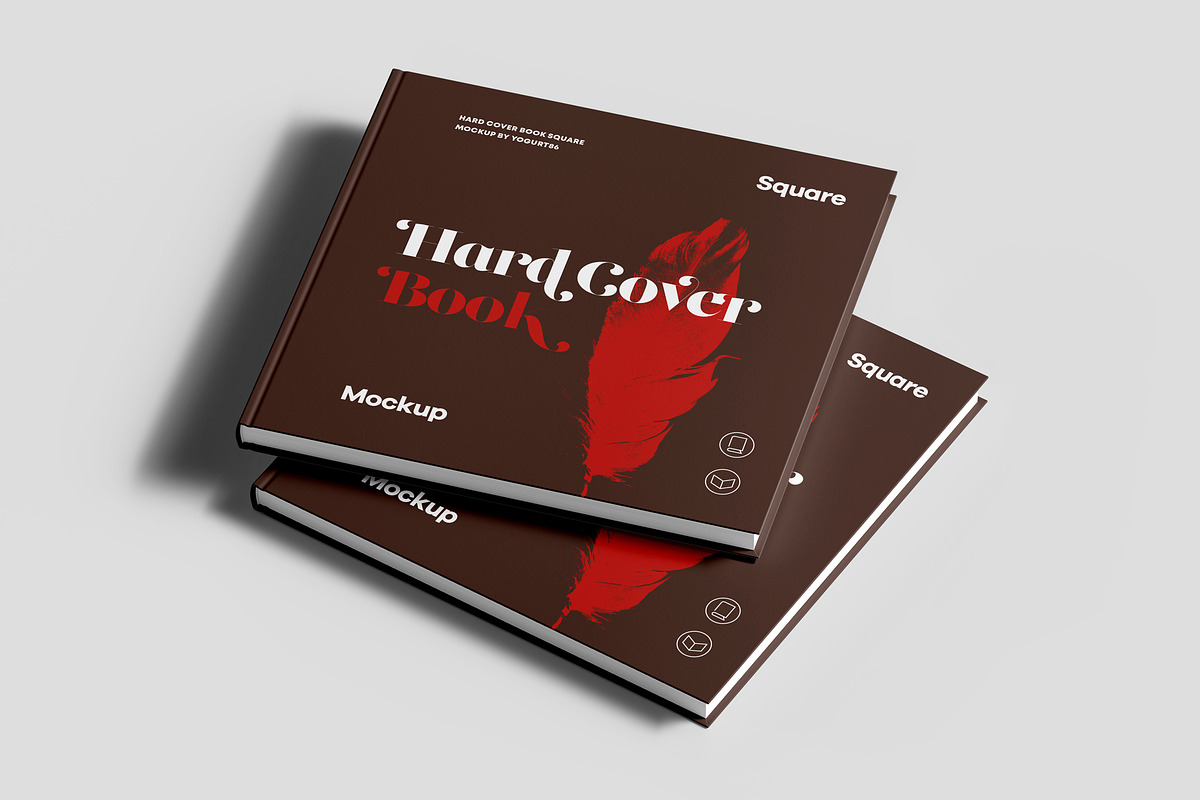 Hard Cover Square Book Mock-up, a Books & Magazine Mockup by Yogurt86 (Photo 13 of 19)