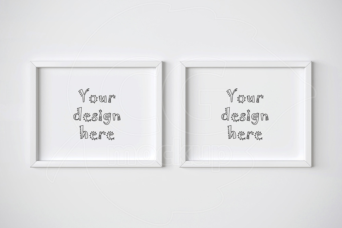 Two horizontal frame mockups, a Print Template by CGmockup