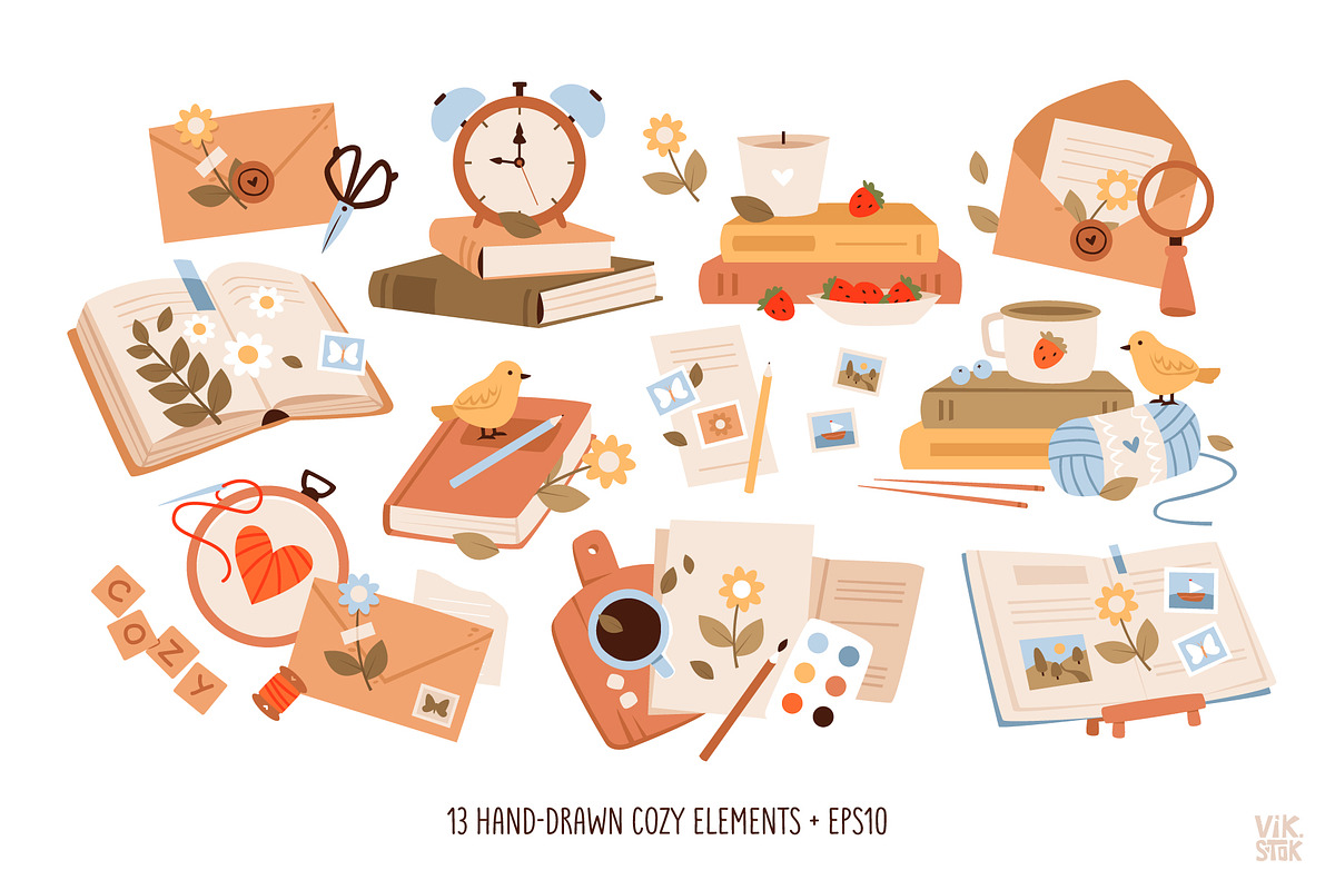 Cozy Reading Clipart Bundle, an Education Illustration by vik.stock (Photo 2 of 8)