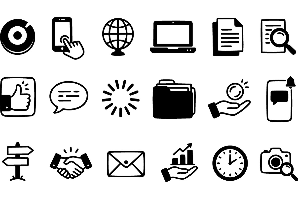 Hand Drawn Business Icon Set, an Illustration by designvectx (Photo 2 of 3)