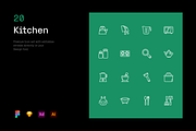 Kitchen - Stroke Icons, an Icon by Petr Bilek (Thumbnail 1 of 2)