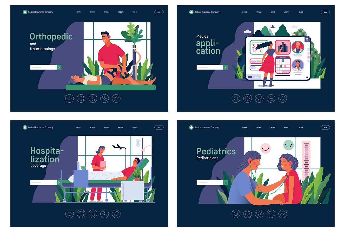 Part 1 Medical website illustrations, a Healthcare Illustration by Grivina's shop (Photo 23 of 37)