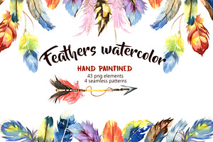 Watercolor Feathers