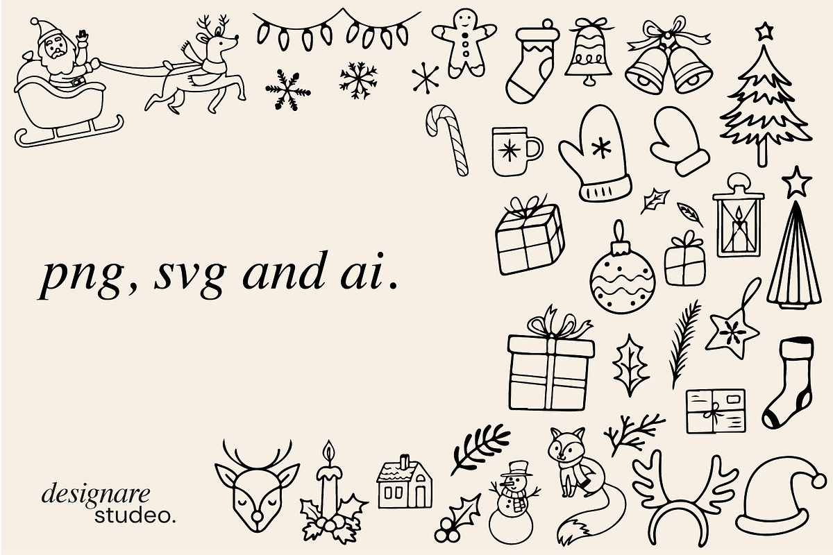 Merry Chrismas Illustrations, a Decorative Illustration by ginni illustrations (Photo 5 of 6)