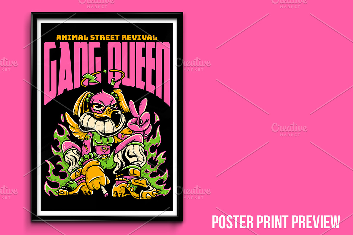 Gang Queen T-Shirt Illustration, an Animal Illustration by badsyxn (Photo 4 of 5)