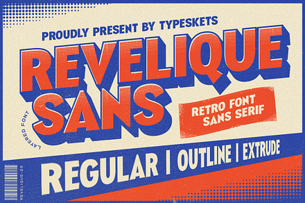 Revelique | Retro Sans Serif, a Sans Serif Font by Typeskets