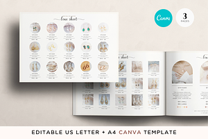 Line Sheet horizontal Canva Template