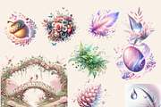PINK FAIRY ENCHANTED FOREST CLIPART, a Person Illustration by Daring Digies (Thumbnail 4 of 9)