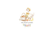 Silly Goose Spring Watercolor, an Illustration by CharmClipArt (Thumbnail 9 of 9)