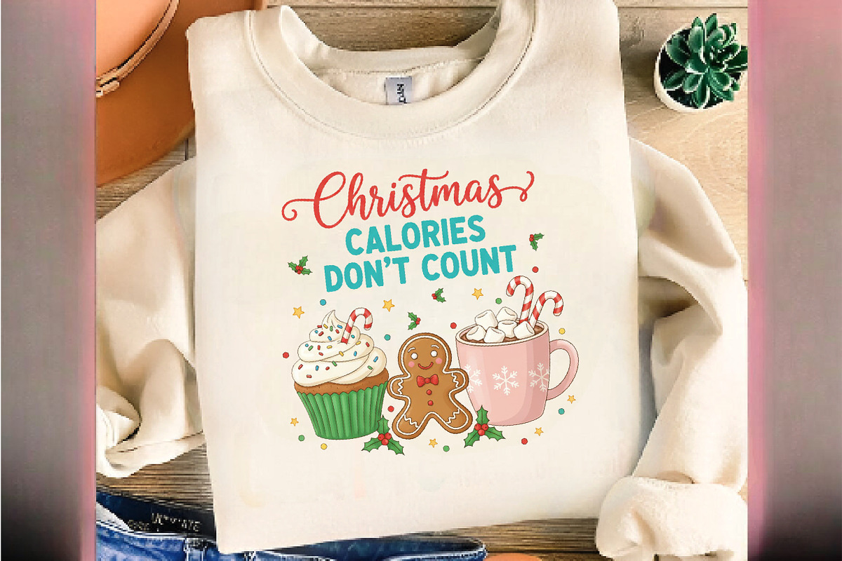 Calories Don't Count, Xmas PNG, an Illustration by DreamArtGraphic (Photo 4 of 5)