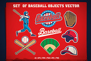 Set of Baseball Object in Vector, an Object Graphic by bazzier_graphik (Thumbnail 1 of 2)