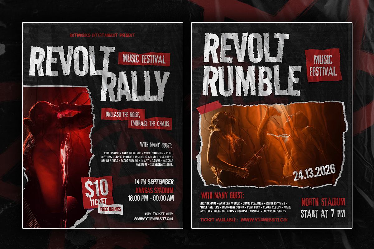 Rebellion - Music Flyer Templates, a Flyer Template by Inviline.co (Photo 2 of 7)