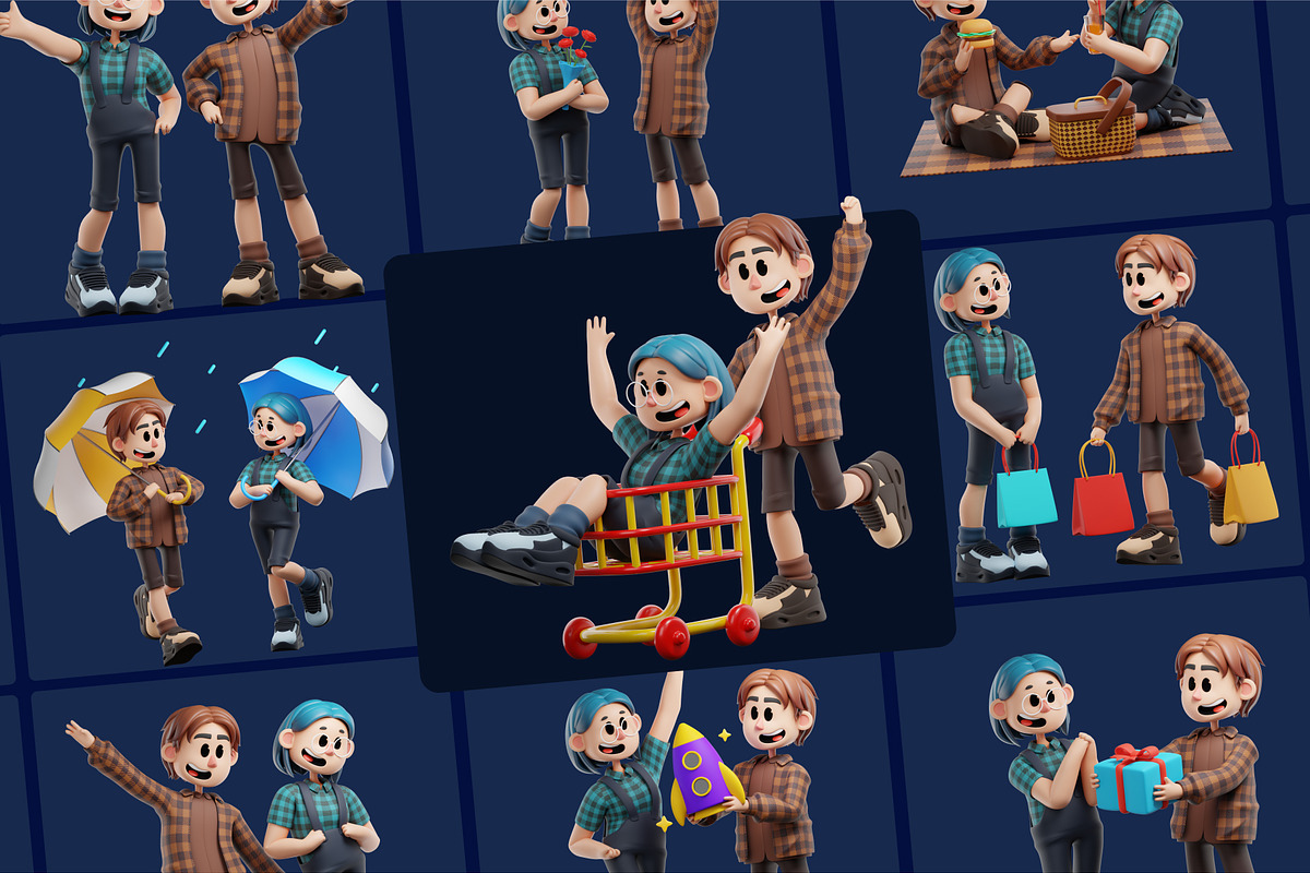 Friendship 3D Character, a Characters & Person 3D Model by orenjidesign (Photo 7 of 8)