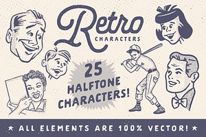 Retro Style Ad Characters