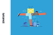 Startups flat vector illustrations, a Templates & Theme by Grivina's shop (Thumbnail 8 of 45)
