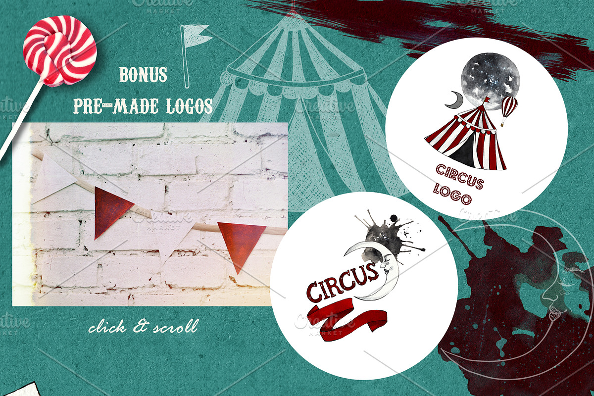 Vintage circus design set, an Illustration by Scarlet Heath Art (Photo 8 of 10)