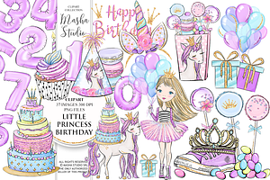 PRINCESS BIRTHDAY Clipart